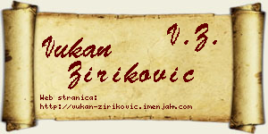 Vukan Ziriković vizit kartica
